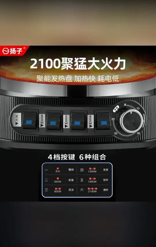 YANGZI/扬子纯铸铁无涂层电炒锅家用多功能蒸煮一体式电锅电热锅#电炒锅 #家用好物 #多功能锅 #扬子电器 #厨房必备