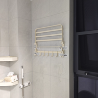 奶油风浴室封神单品!潜水艇免打孔毛巾架把精致感拉满🚿