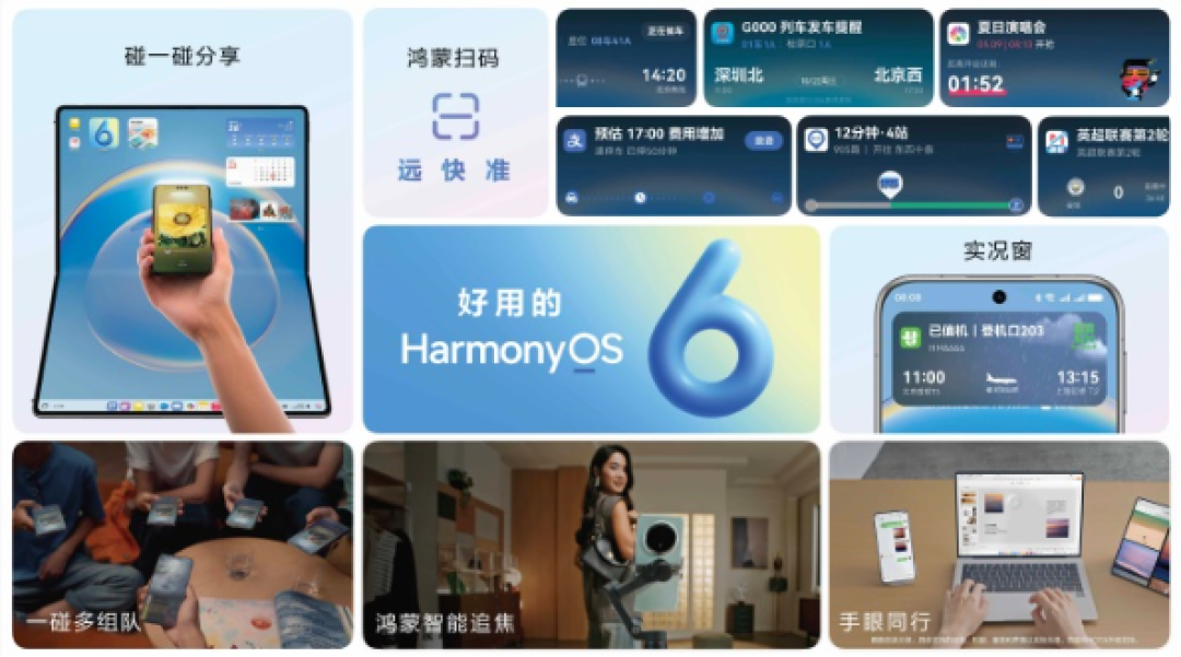 华为HarmonyOS 6智能体验升级:实况窗信息更丰富 卡片直达应用各种功能