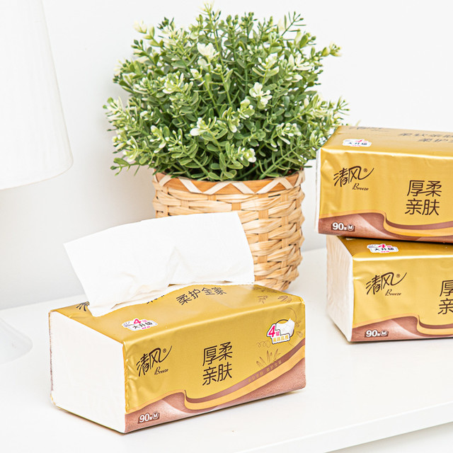 遇见即倾心，清风金装厚柔抽纸体验，每一张都是温柔守护