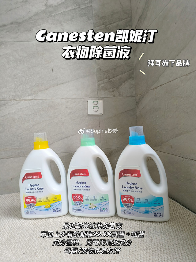 我的家居好搭子-凯妮汀Canesten除菌液来啦！凯妮汀是老牌子了，来自百年药企德国拜耳旗下的家居品牌，主打的有各种抗真菌类的产品，做除菌液更是老本行。主打的成分是苯扎氯铵，广谱消毒剂，达到99.9%