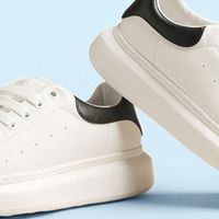 森达小白鞋男女同款情侣牛皮厚底休闲鞋板鞋JDZ05CM4 白色