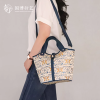 国博匠心礼｜海晏河清织锦手拎包：把千年雅韵，藏进日常时光