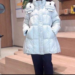 秋水伊人白色长款羽绒服封神！通勤保暖还显瘦❄️