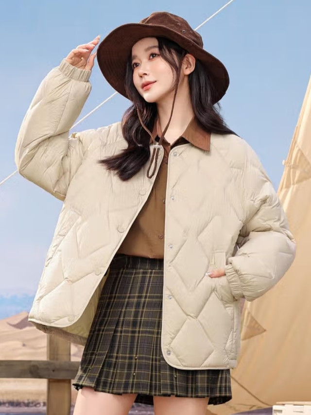 双十一暖心入：雪中飞女士轻薄羽绒服，保暖又好搭
