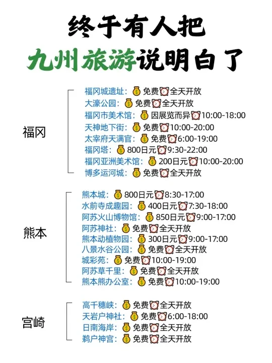 九州旅游秒懂攻略💯姐妹们快存下！
