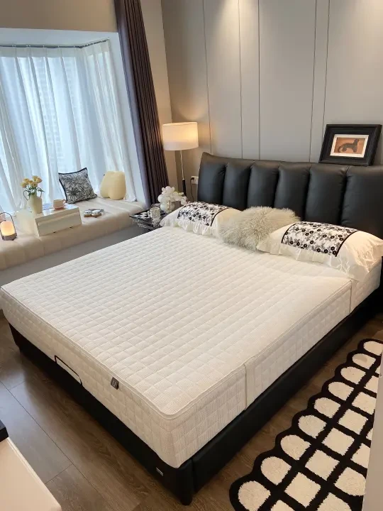 实木悬浮床心心念念的全友巴赫皮床到货啦