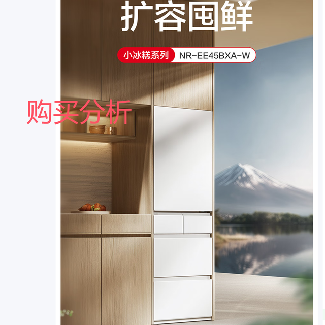 松下小冰糕2.0日系多门冰箱法式450家用NR-EE45BXA-W 分析