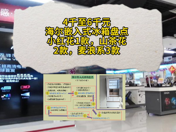 4至6千元海尔嵌入式冰箱盘点：小红花1款，山茶花2款，麦浪系3款