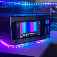 梦幻跨界产品：微波炉改造成PC整机！门作为显示屏、主板置于转盘