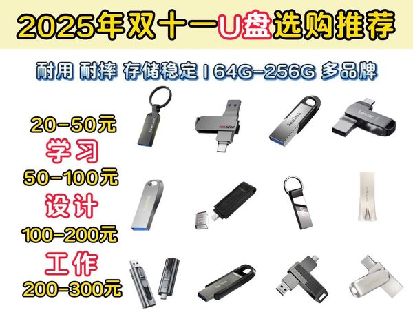 【双11·U盘红黑榜】高性价比U盘怎么选？适合学生党/职场人/设计等首选款式！金士顿 闪迪  联想 惠普 海康威视 爱国者品牌推荐！20-300元推荐！