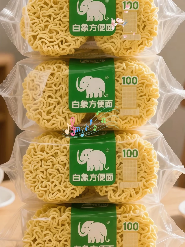 姐妹们今天的早饭啊，这是白象的非油炸的早餐面，而且是鸡蛋面配一个荷包蛋哦，热腾腾的，舒服啊。
这是自己家里做的鸡蛋饼啊，里面放了葱，很好的啊，我来一口面。嗯，到底是老牌子啊，这面有嚼劲啊。哎呀，配上荷