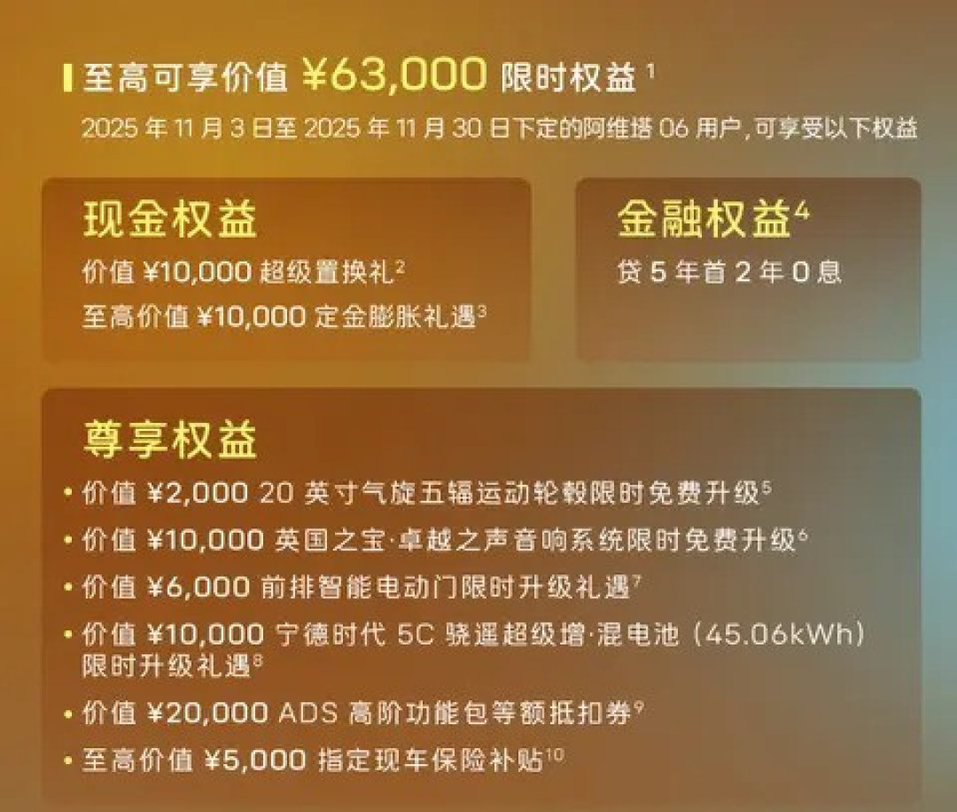 阿维塔06推跨年交付税补政策