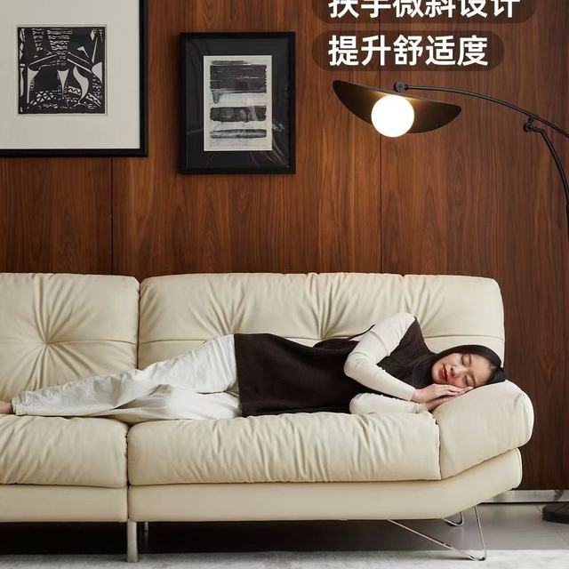 谁懂啊！小户型封神的中古奶油真皮沙发我挖到了✨