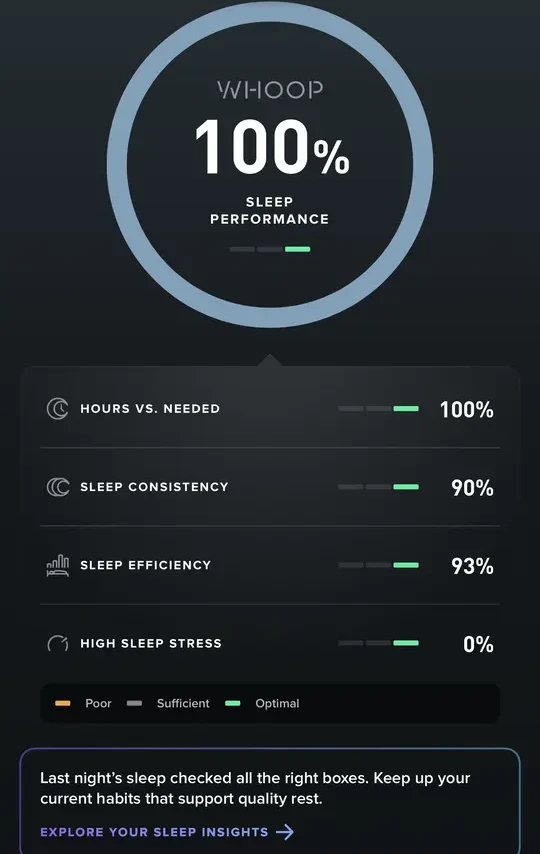 whoop后第一次数据和身体感受的差异