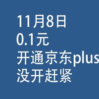 11月8日：0.1元，开通京东plus，没开赶紧