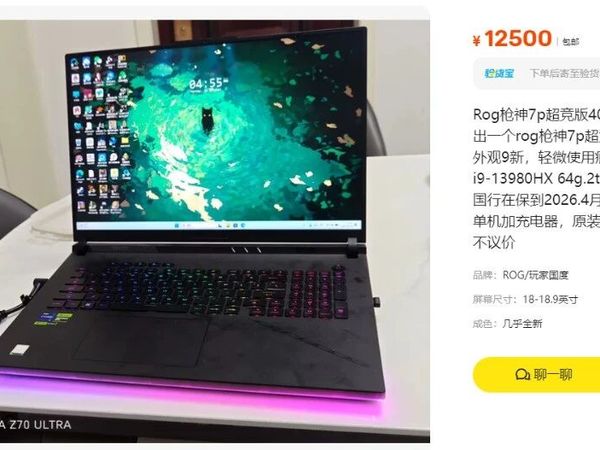 咸鱼流出上万元的ROG枪神笔记本，自带18寸2K240Hz屏幕，i9-13980HX 64G+2T+4090显卡，这性能太顶了！
