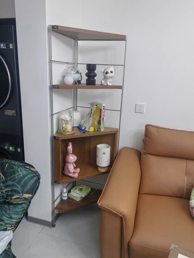 转角置物架立式靠墙一体落地收纳架