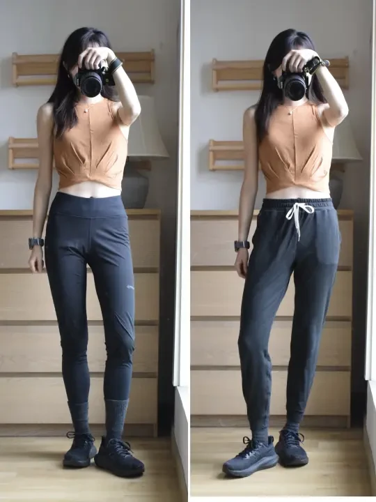 佩佩严选冬天日常+慢跑尾单长裤两条