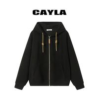 CAYLA羊毛双面绒空气层连帽开衫：把秋冬的慵懒高级焊在身上