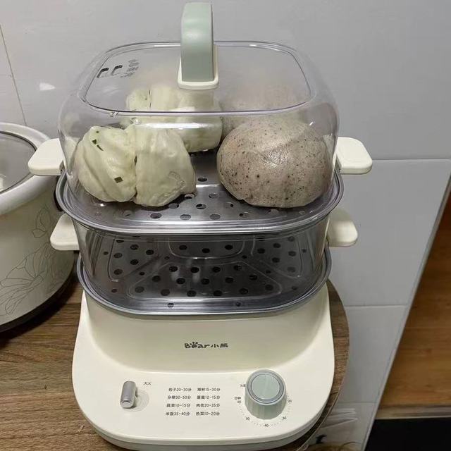 小熊6L双层电蒸锅，让中式早餐香到邻居，三餐搞定只要10分钟