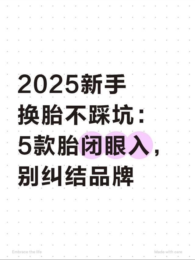 2025新手换胎不踩坑：5款胎闭眼入，别纠结品牌