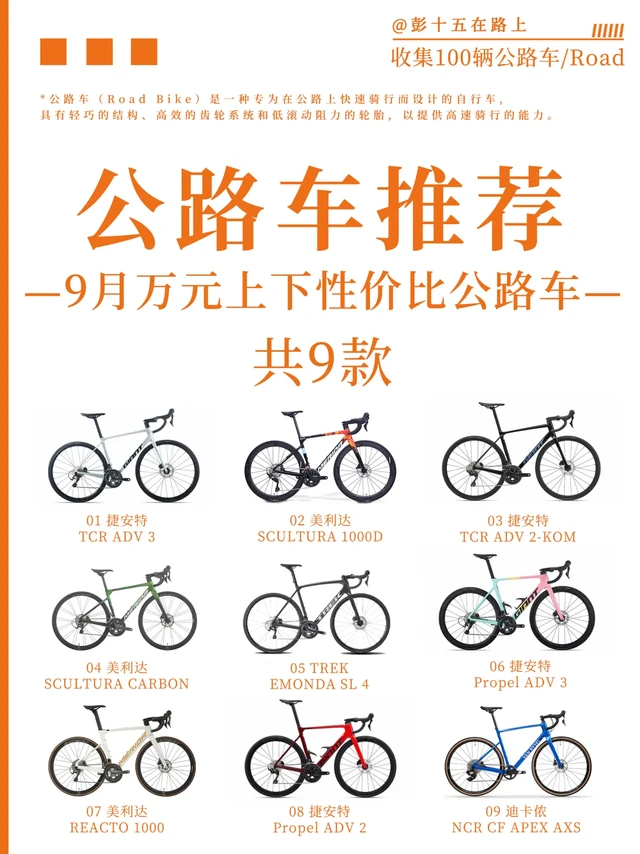 9月盘点9款万元价位上下高性价比公路车！