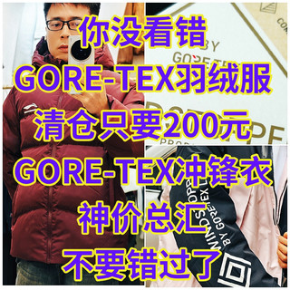 只卖200元，GORE-TEX羽绒服，李宁GORE-TEX冲锋衣神价总汇，速冲