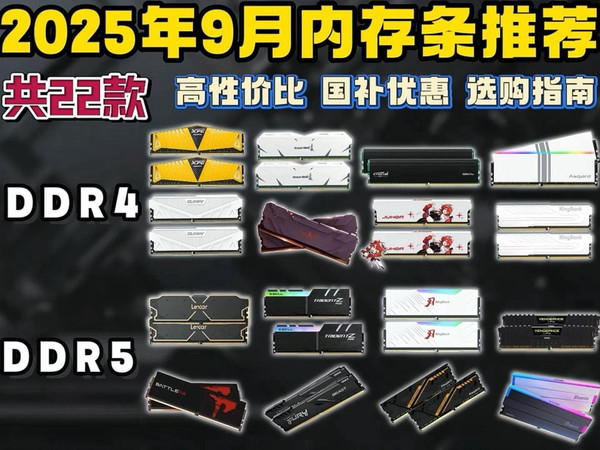 【内存条选购指南】2025年9月内存条推荐 精选22款DD4_DDR5全方位解析+总结!超详细避坑攻略 含金百达_金士顿_光威_宏碁_美商等品牌推荐 建议收藏!