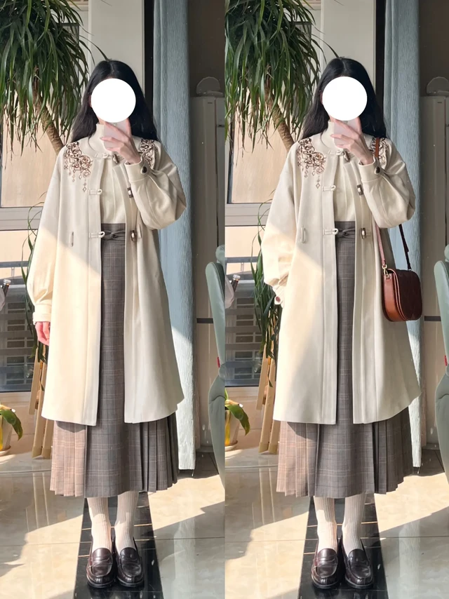汉元素混搭｜好板正一件麂皮绒大衣