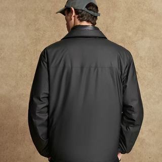【轻薄不臃肿，暖感更有型】JackJones男士冬季纯翻领PU皮羽绒服