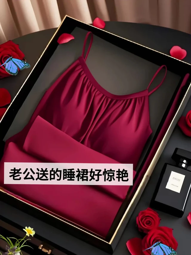 懒人福音来啦！这款莫代尔睡裙简直是居家必备神器～自带胸垫设计，沐浴后无需搭配内衣，直接穿上就能搞定造型。面料柔软似云朵，贴肤穿着超治愈，给你温柔包裹感。可调节肩带适配不同身形，宽松下摆活动自在不束缚。