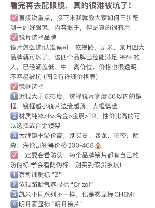 如果不做攻略，一个人真的别随便去配眼镜！
