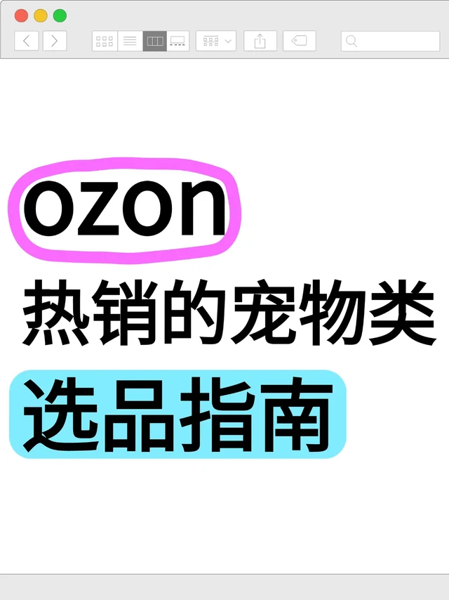 Ozon宠物用品爆箪选品指南🐾