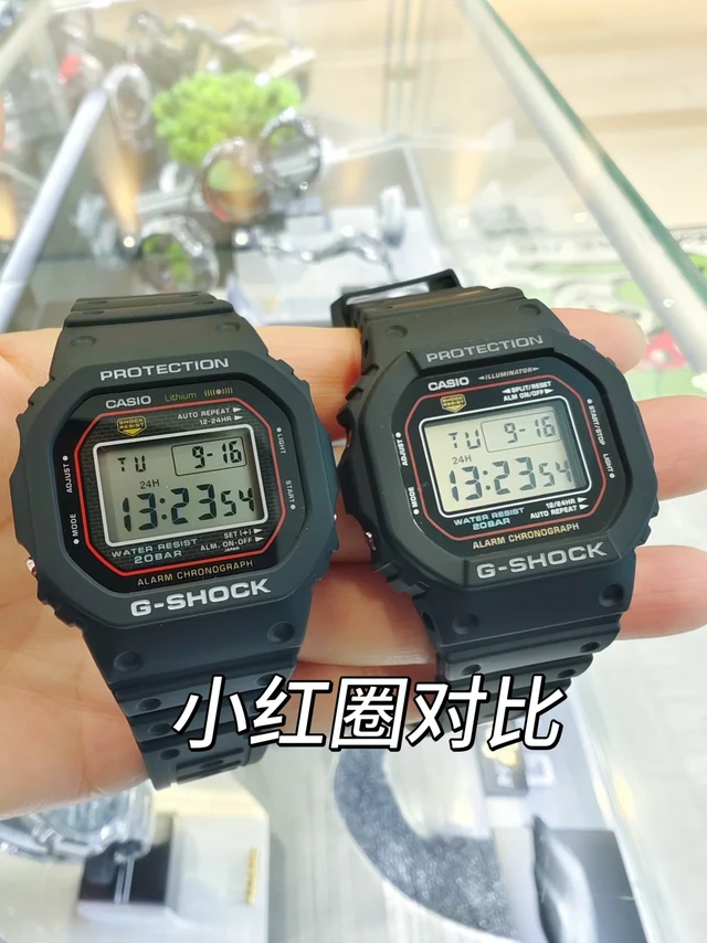 卡西欧爆款小红圈DW5000 对比DW5600
