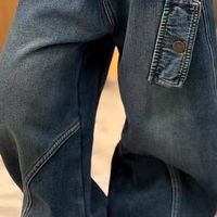 加绒加厚弯刀牛仔裤，一体绒保暖+耐造百搭，穿整个冬天都没问题