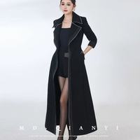 杨千亿黑色长款风衣封神！显瘦气质直接拉满✨