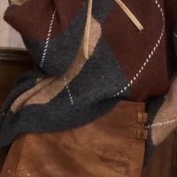 拉夏贝尔2025秋冬新款撞色针织衫