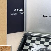 棋子和棋盘都是磁性的，再也不怕棋子被风吹跑啦！