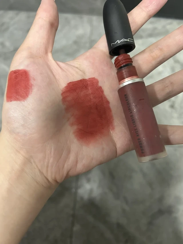 素人无美无滤试色 mac柔雾唇釉991 真包浆了