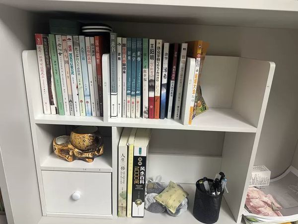 分层书架实木桌面置物架