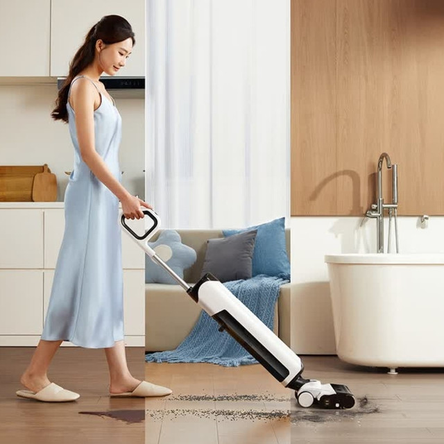 京东京造小虎鲸Plus洗地机：飓风吸力+高温煮洗，家务轻松躺平