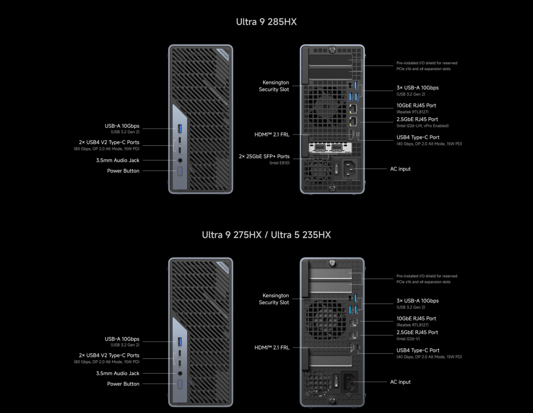 铭凡推出MS-02 Ultra：4.8 L箱体装下24核Arrow Lake-HX + 双25GbE网口