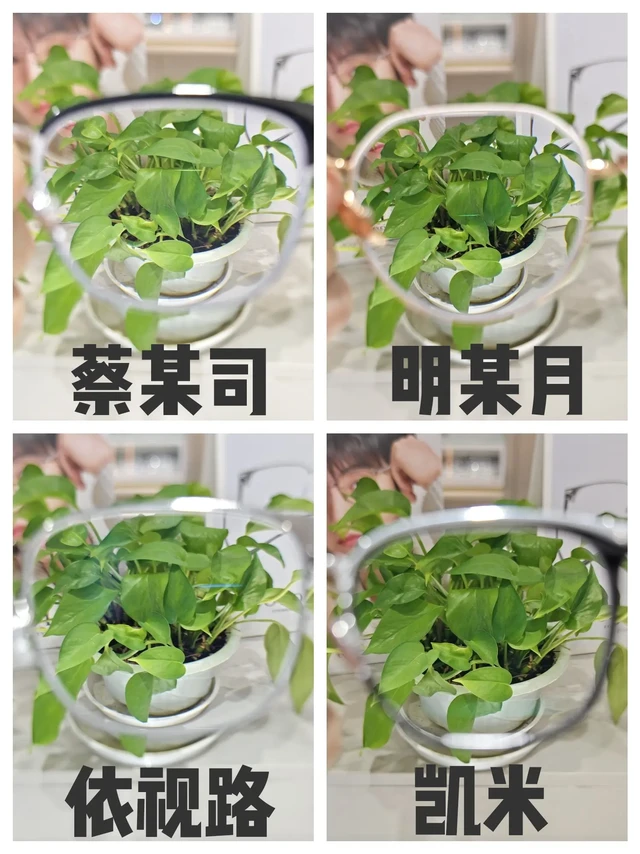 看完这个你就知道怎么选镜片了！市面上镜片挑到眼花缭乱，想要配眼镜不踩雷？只要选择蔡某司，依视路，凯米，明某月，这四大品牌就够了！可以满足大部分人的配镜需求！品牌镜片的卖点对比来啦！
帮你选到适合自己的