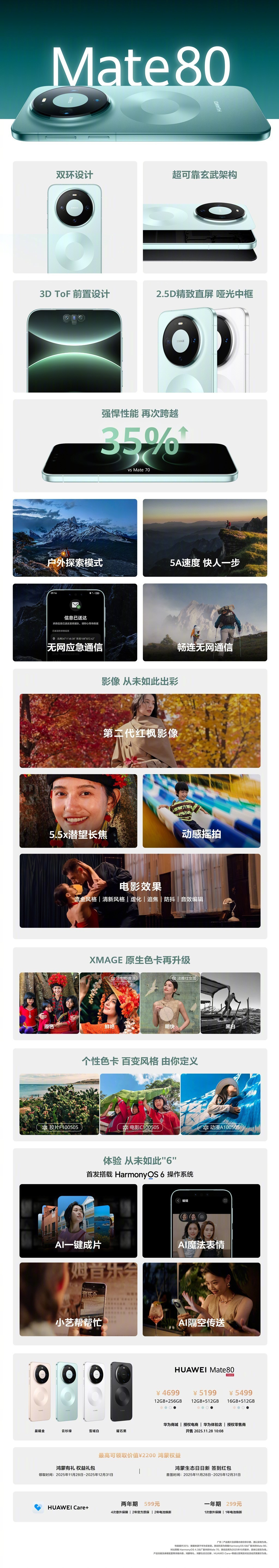 四张图看完华为Mate80全系列，起售价4699元