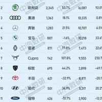 2025年10月丹麦汽车销量：大众领衔，斯柯达Enyaq居首