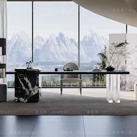 岩板茶桌椅组合：别墅客厅的高端质感担当