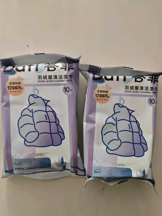 超级推荐——答菲3D魔粒羽绒服清洁湿巾6片*6包