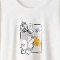 欧莎正肩印花长袖T恤：大码女生的显瘦“救星”