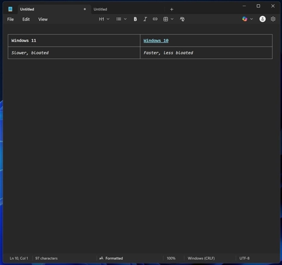 Windows记事本表格功能实测:比Word更简单、兼容Markdown